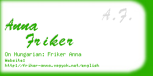 anna friker business card